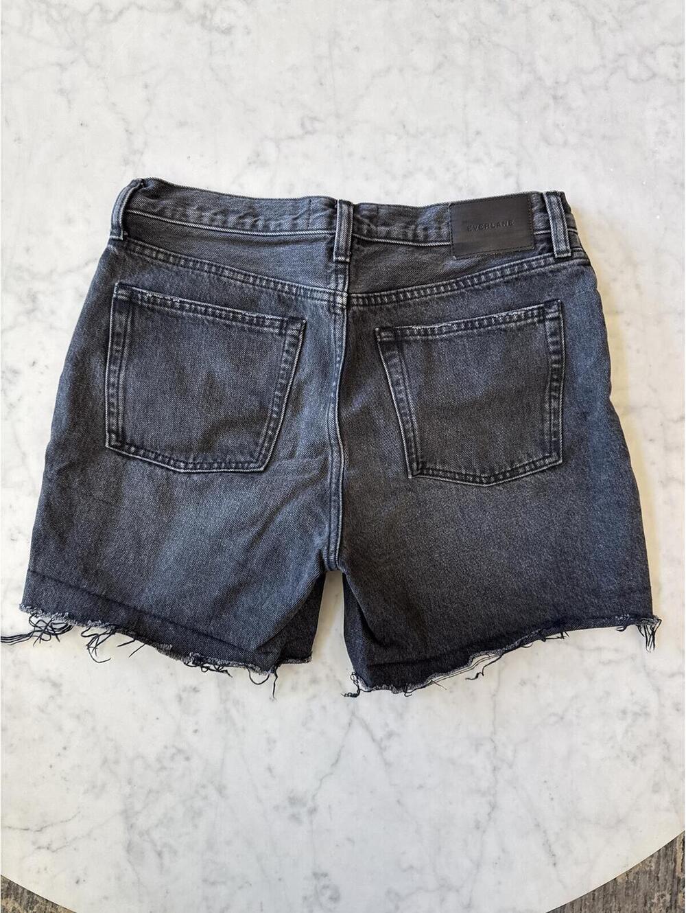 Everlane The Denim Short Dark Wash Raw Hem Cutoff Shorts